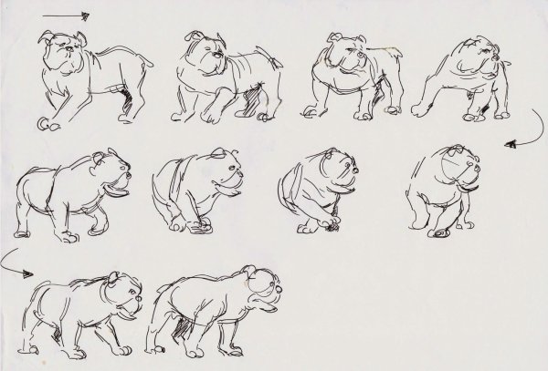 Скетч английский бульдог