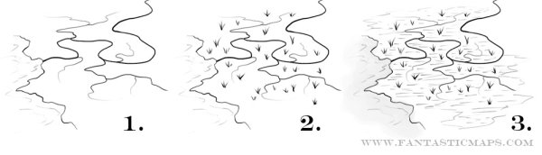 Схематично болото на карте