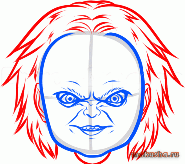 Нарисовать Чаки поэтапно