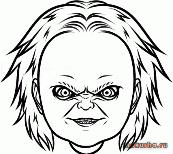 Кукла Чаки разукрашка