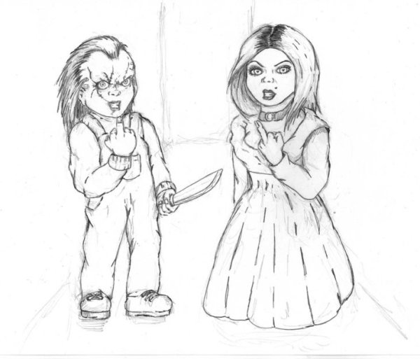 Срисовка Чаки без шрамов