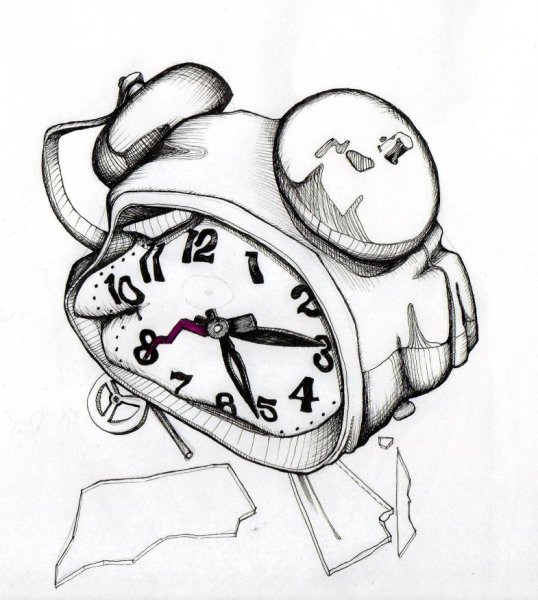 Поэтапное рисование будильника