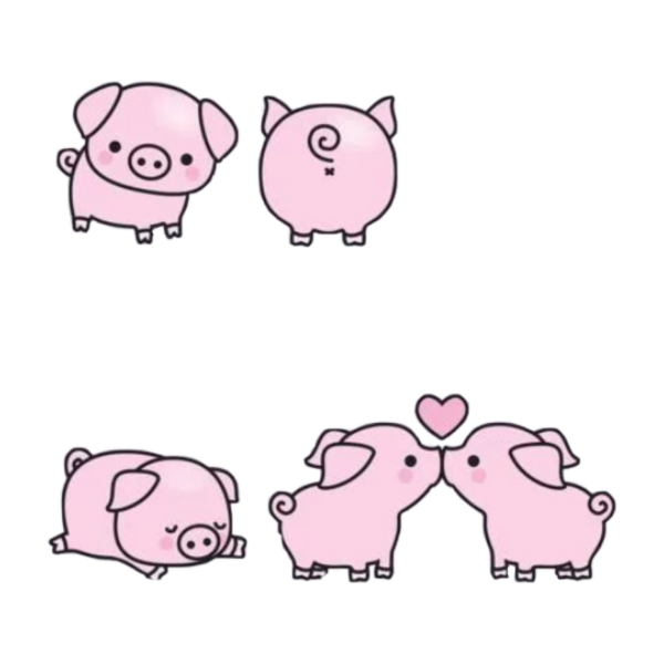 Рисунки для срисовки свинки