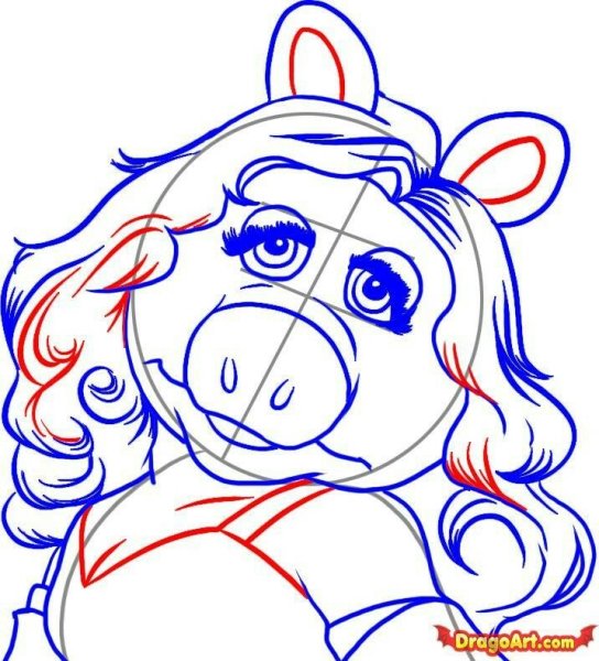 Свинья раскраска