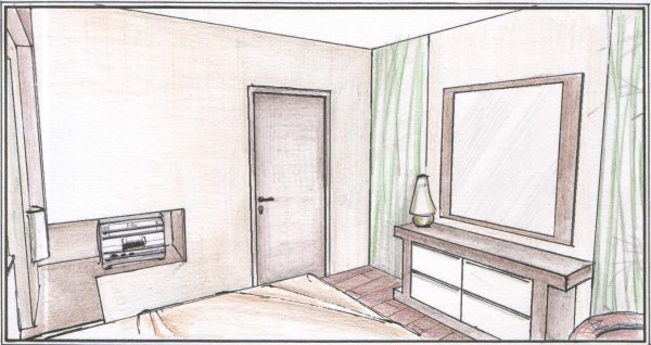 Выполнить эскиз интерьера своей комнаты