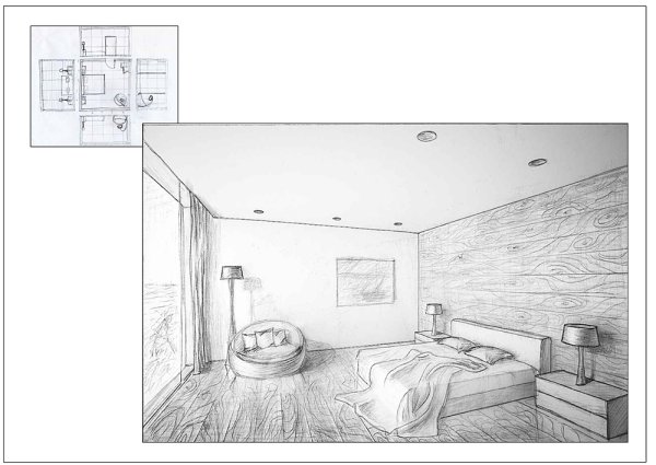 Набросок интерьера комнаты
