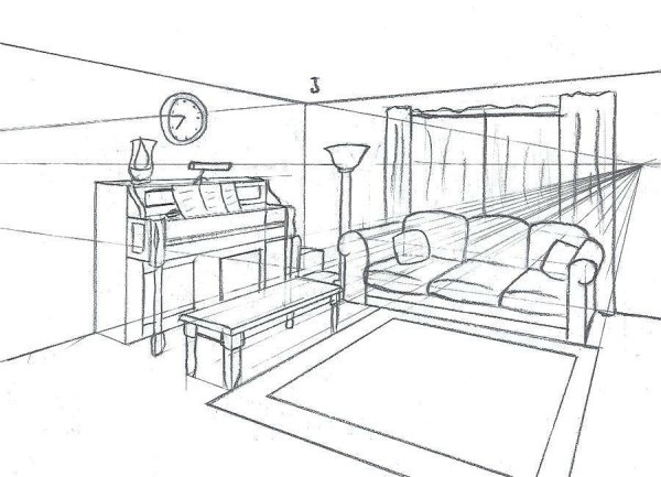 Угловая перспектива комнаты