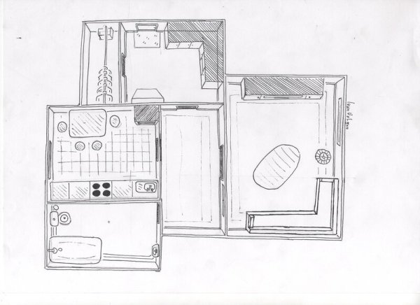 Планировка квартиры вид сверху карандашом