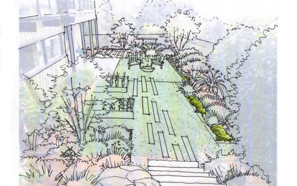 Карикатура на ландшафтного дизайнера