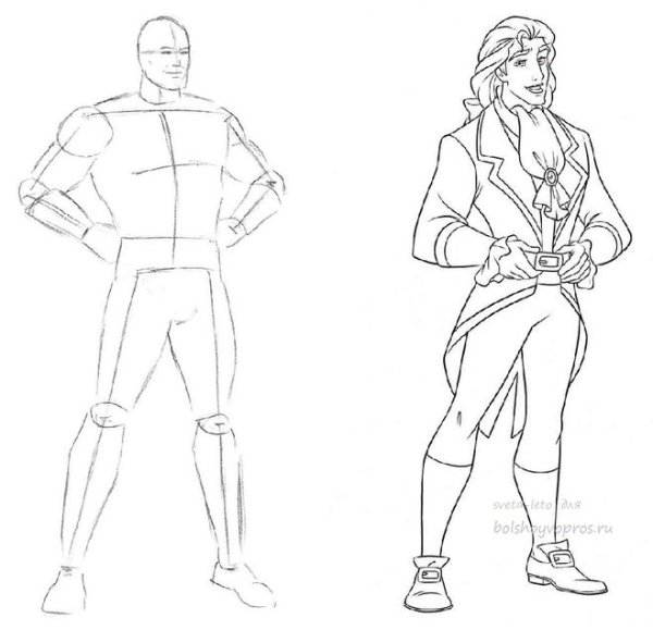 Принц поэтапно карандашом