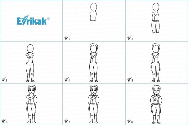 Как нарисовать принца поэтапно