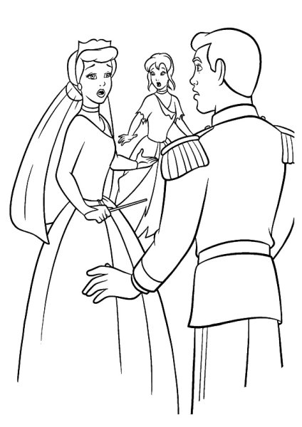 Принцесса раскраска Золушка и принц