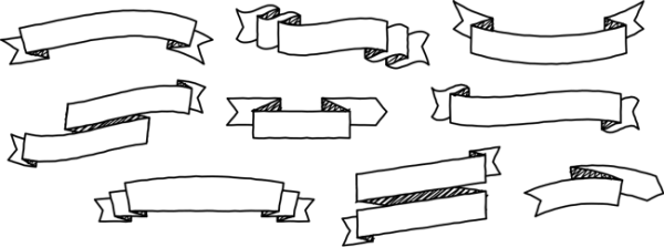 Ленточка прямая черно белая