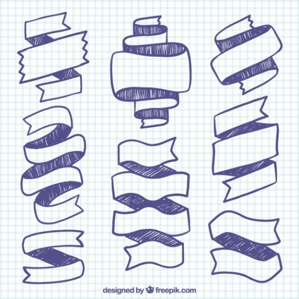 Ленточка нарисовать поэтапно