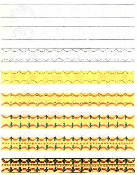 Борецкая роспись орнамент в полосе