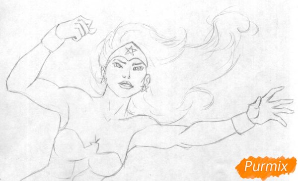 Чудо женщина карандашом легко