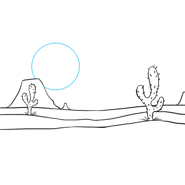 Поэтапный рисунок пустыни