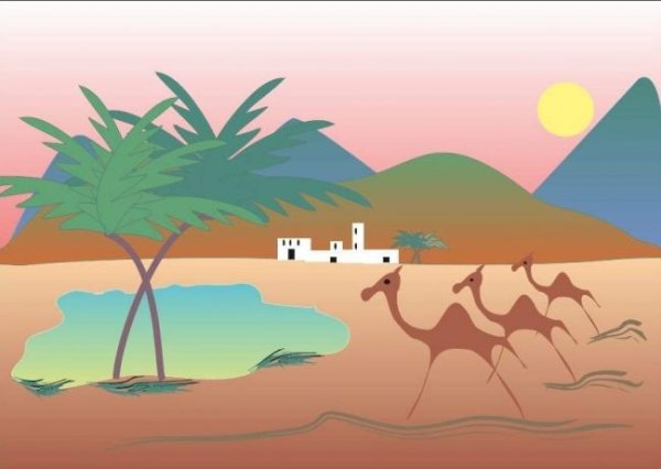 Оазис рисунок