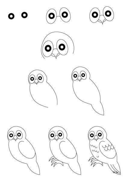 Голова Совы пошагово