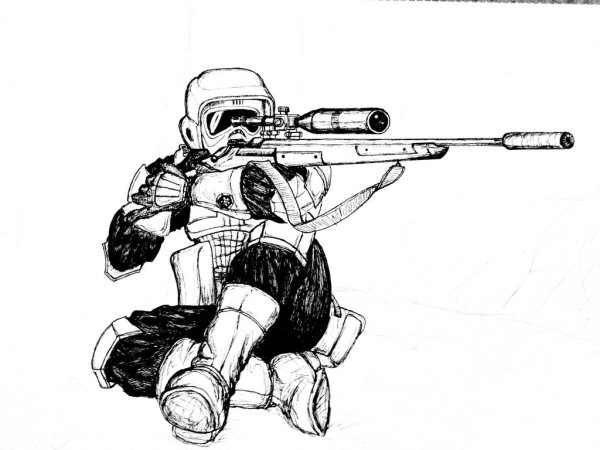Как нарисовать снайпера