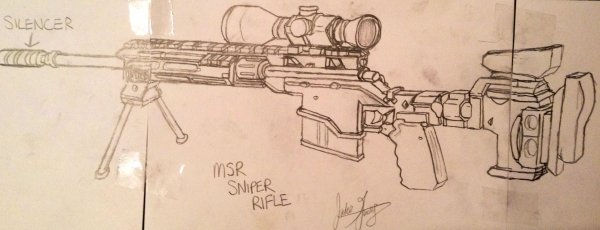 Легкий скетч снайперская винтовка