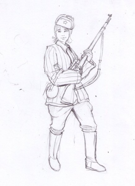 Снайпер рисунок карандашом для срисовки
