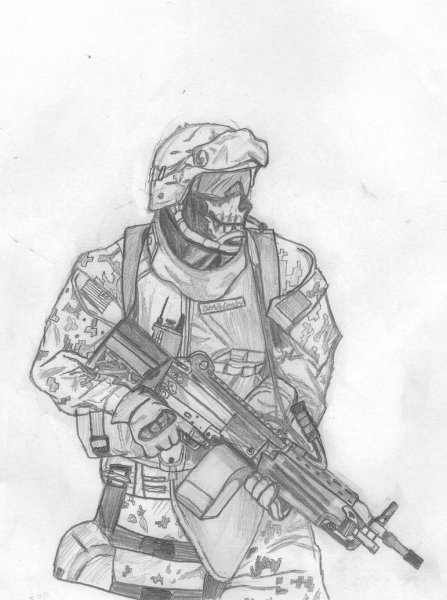 Снайпер рисунок карандашом