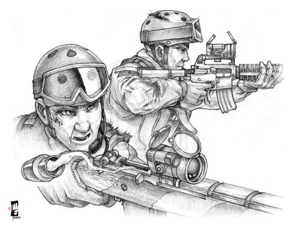 Снайпер карандашом