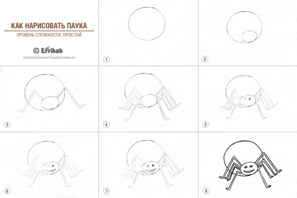 Паук поэтапное рисование