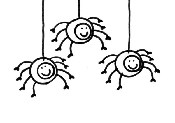 Мини рисунок паучка для срисовки