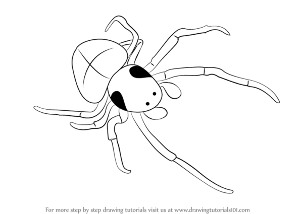 Рисование паука поэтапно