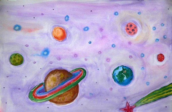 Срисовать космос для детей