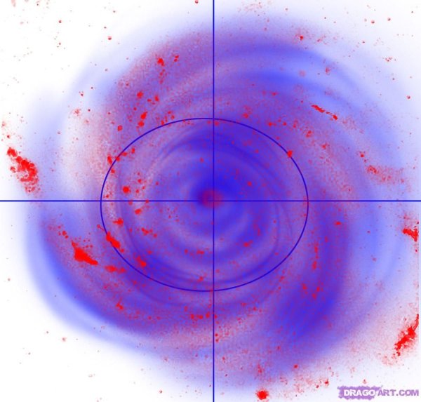 Галактика рисунок карандашом поэтапно