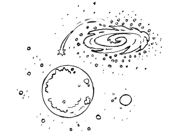 Раскраска. В космосе