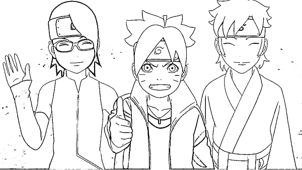 Семья Наруто и Хината рисунок
