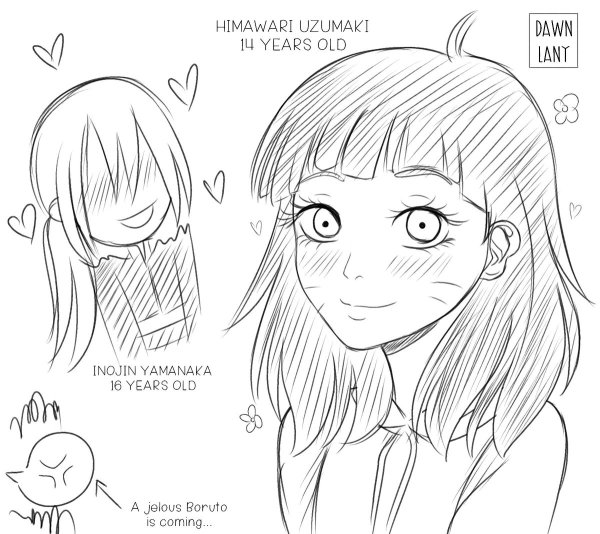 Аниме карандашом Химавари