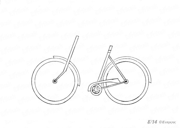 Этапы рисования велосипеда