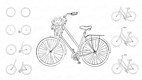 Велосипед карандашом
