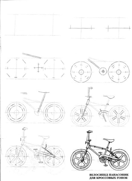Велосипед рисунок для детей карандашом
