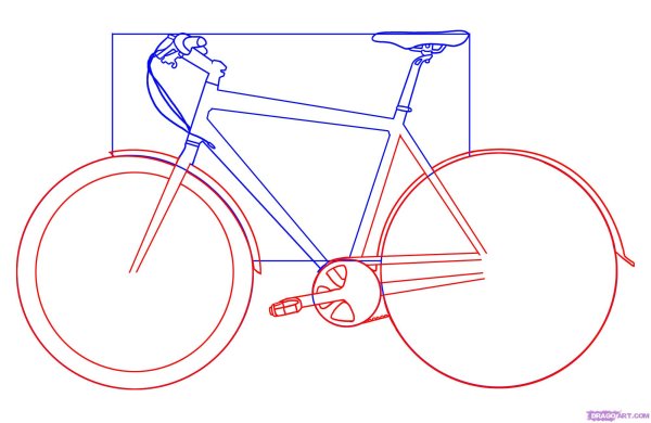 Нарисовать велосипед карандашом