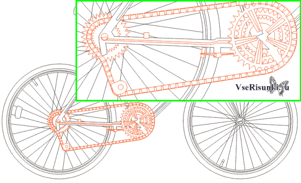 Велосипедист карандашом пошагово