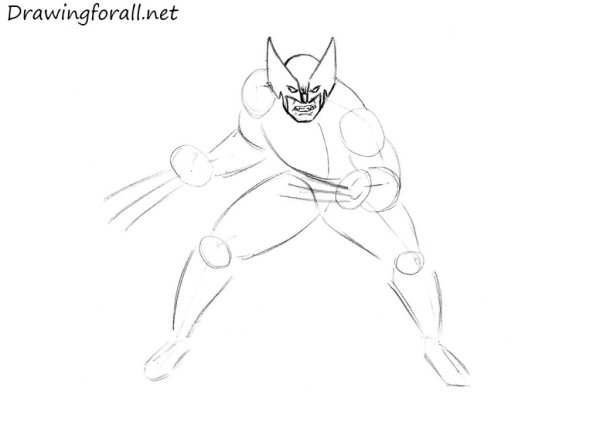 Поэтапное рисование Россомаха