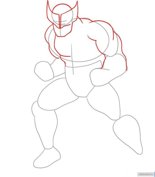 Нарисовать Росомаху поэтапно