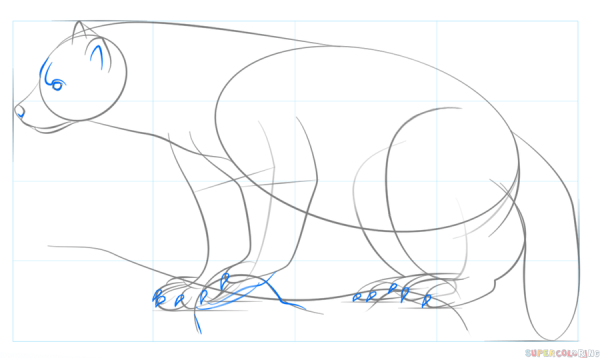 Легко нарисованная животное Росомаха