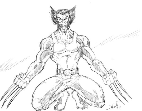 Росомаха из людей Икс раскраска