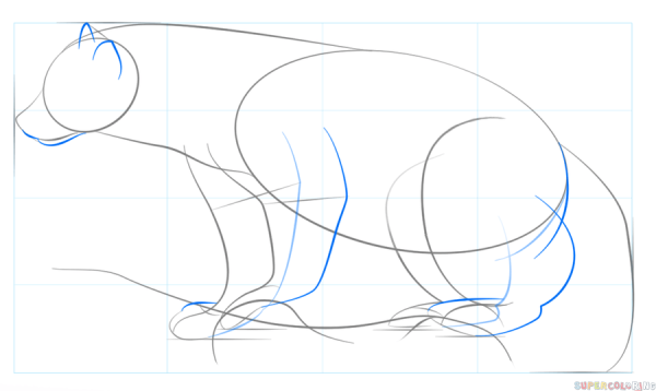 Нарисовать Росомаху животное поэтапно