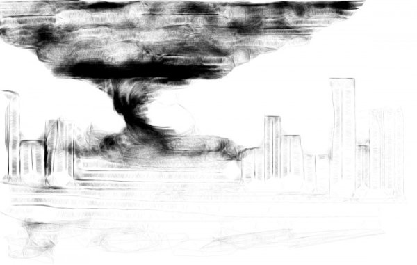 Рисунок ураган одним цветом