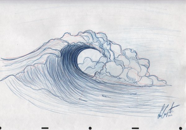 Волны карандашом