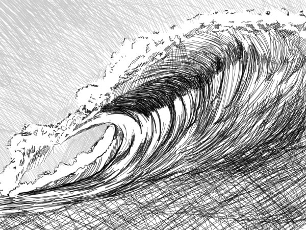 Волны карандашом