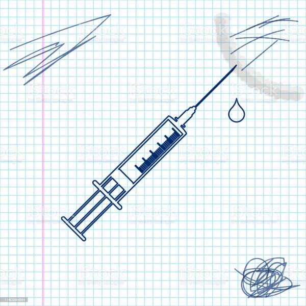 Рисунок шприца с иглой